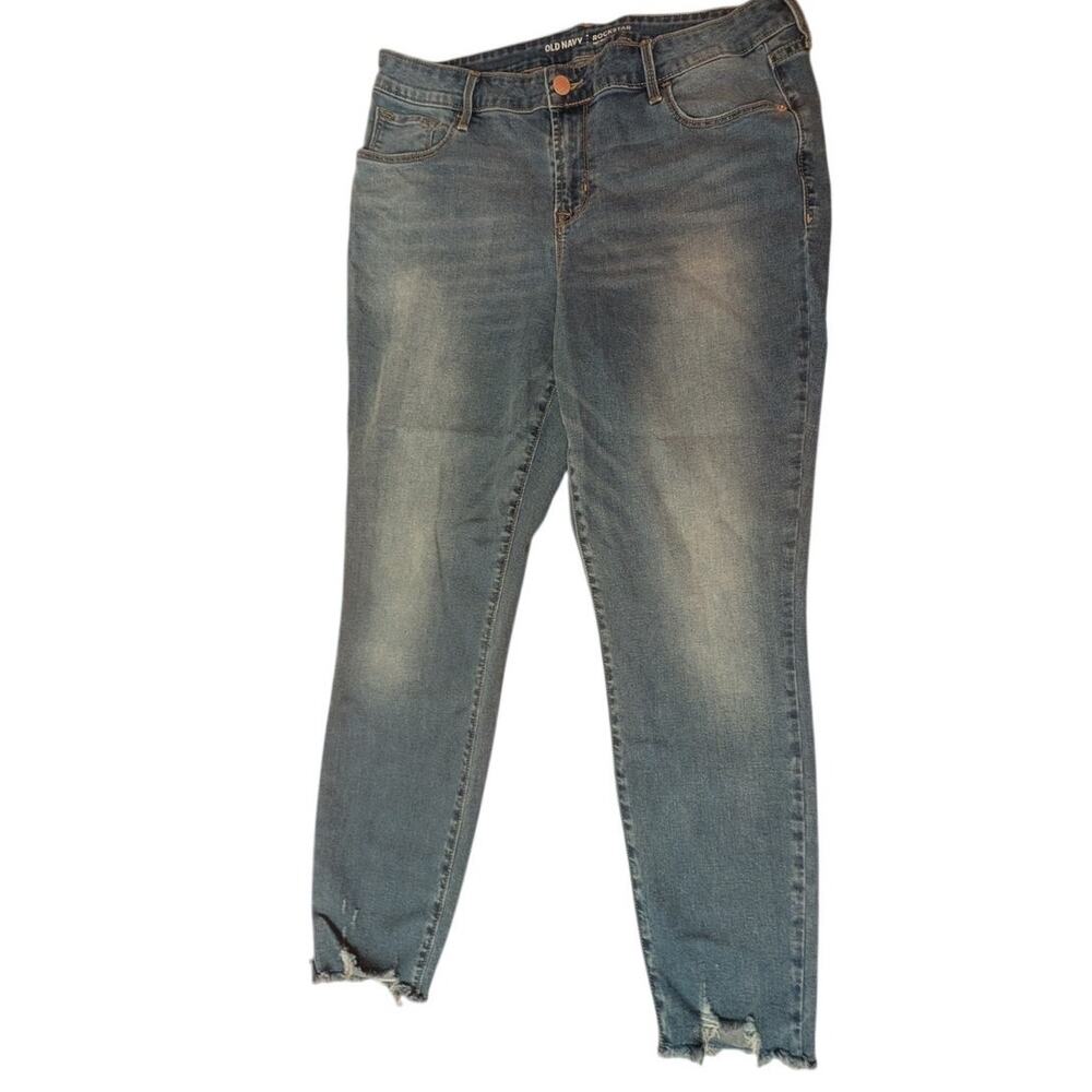 Old Navy Rockstar Mid-Rise Jeans Women's 14 Faded Leg Style